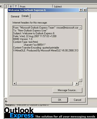 Outlook Express screen shot